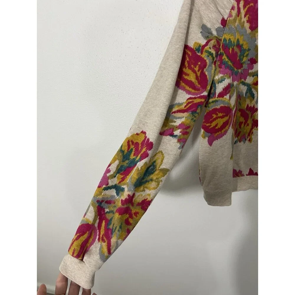 Anthropologie Saturday Sunday Edita Floral Crewneck Sweatshirt Size Small - Picture 4 of 15